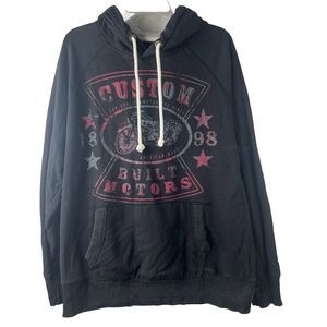 Vintage Roebuck & Co Motorcycle Graphic Pullover Hoodie Size XL